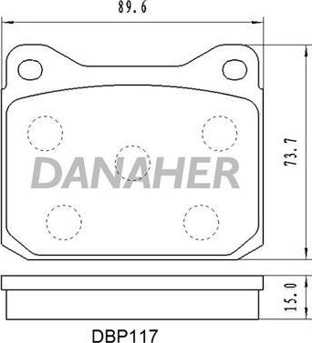 Danaher DBP117 - Гальмівні колодки, дискові гальма autocars.com.ua