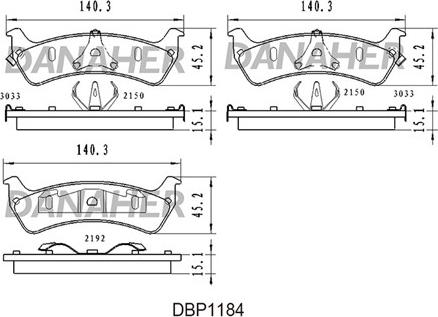 Danaher DBP1184 - Гальмівні колодки, дискові гальма autocars.com.ua