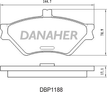 Danaher DBP1188 - Гальмівні колодки, дискові гальма autocars.com.ua