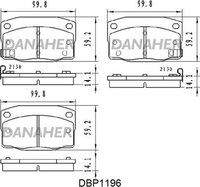 Danaher DBP1196 - Гальмівні колодки, дискові гальма autocars.com.ua