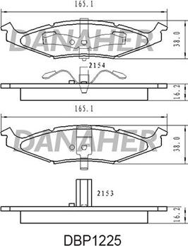 Danaher DBP1225 - Гальмівні колодки, дискові гальма autocars.com.ua