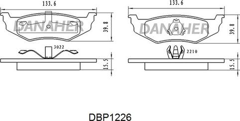 Danaher DBP1226 - Гальмівні колодки, дискові гальма autocars.com.ua