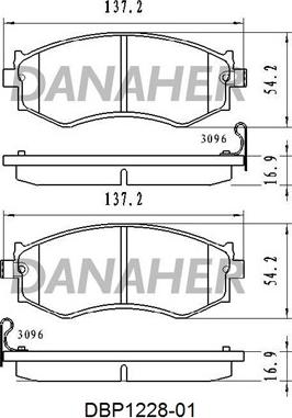 Danaher DBP1228-01 - Гальмівні колодки, дискові гальма autocars.com.ua