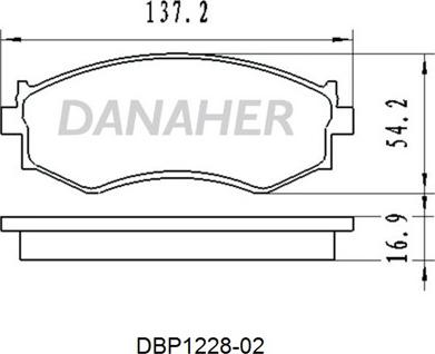 Danaher DBP1228-02 - Тормозные колодки, дисковые, комплект autodnr.net