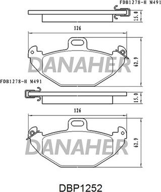 Danaher DBP1252 - Гальмівні колодки, дискові гальма autocars.com.ua