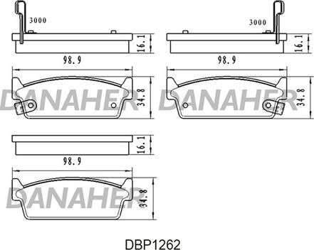 Danaher DBP1262 - Гальмівні колодки, дискові гальма autocars.com.ua