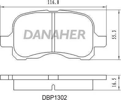 Danaher DBP1302 - Гальмівні колодки, дискові гальма autocars.com.ua