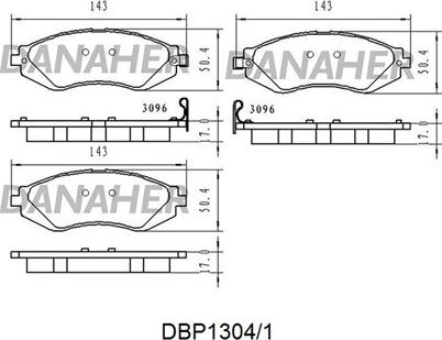 Danaher DBP1304/1 - Гальмівні колодки, дискові гальма autocars.com.ua