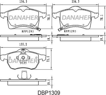 Danaher DBP1309 - Гальмівні колодки, дискові гальма autocars.com.ua