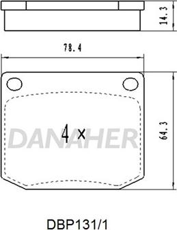 Danaher DBP131/1 - Гальмівні колодки, дискові гальма autocars.com.ua