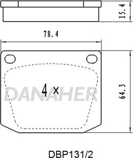 Danaher DBP131/2 - Гальмівні колодки, дискові гальма autocars.com.ua