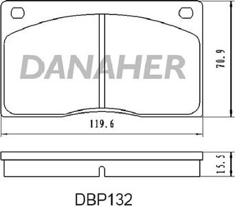 Danaher DBP132 - Гальмівні колодки, дискові гальма autocars.com.ua
