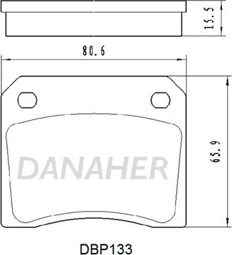 Danaher DBP133 - Гальмівні колодки, дискові гальма autocars.com.ua