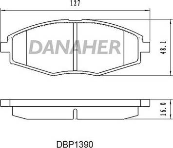 Danaher DBP1390 - Гальмівні колодки, дискові гальма autocars.com.ua