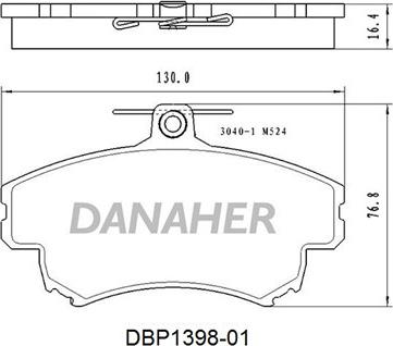 Danaher DBP1398-01 - Гальмівні колодки, дискові гальма autocars.com.ua