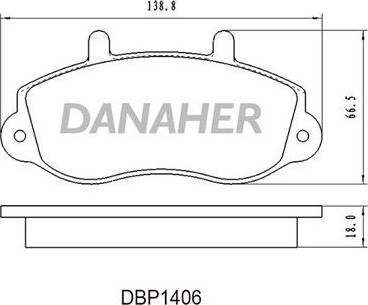 Danaher DBP1406 - Гальмівні колодки, дискові гальма autocars.com.ua