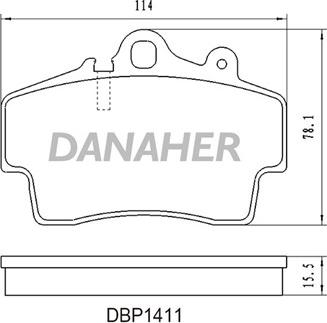 Danaher DBP1411 - Гальмівні колодки, дискові гальма autocars.com.ua