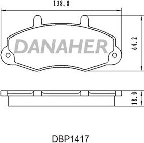 Danaher DBP1417 - Гальмівні колодки, дискові гальма autocars.com.ua