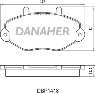 Danaher DBP1418 - Гальмівні колодки, дискові гальма autocars.com.ua