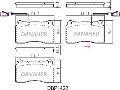 Danaher DBP1422 - Гальмівні колодки, дискові гальма autocars.com.ua