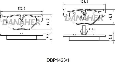 Danaher DBP1423/1 - Гальмівні колодки, дискові гальма autocars.com.ua