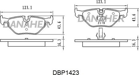 Danaher DBP1423 - Гальмівні колодки, дискові гальма autocars.com.ua