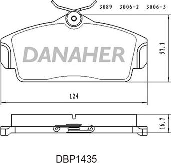 Danaher DBP1435 - Гальмівні колодки, дискові гальма autocars.com.ua