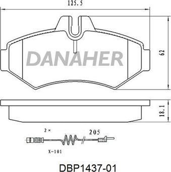 Danaher DBP1437-01 - Гальмівні колодки, дискові гальма autocars.com.ua