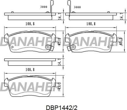 Danaher DBP1442/2 - Гальмівні колодки, дискові гальма autocars.com.ua