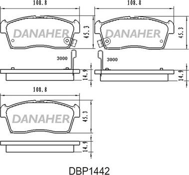 Danaher DBP1442 - Гальмівні колодки, дискові гальма autocars.com.ua