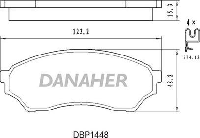 Danaher DBP1448 - Тормозные колодки, дисковые, комплект autodnr.net