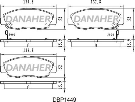 Danaher DBP1449 - Гальмівні колодки, дискові гальма autocars.com.ua