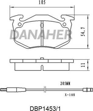 Danaher DBP1453/1 - Гальмівні колодки, дискові гальма autocars.com.ua