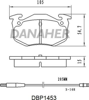 Danaher DBP1453 - Гальмівні колодки, дискові гальма autocars.com.ua
