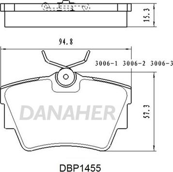 Danaher DBP1455 - Гальмівні колодки, дискові гальма autocars.com.ua