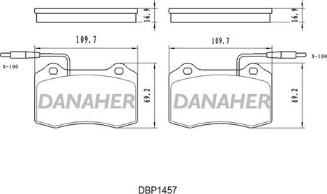 Danaher DBP1457 - Гальмівні колодки, дискові гальма autocars.com.ua