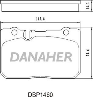 Danaher DBP1460 - Гальмівні колодки, дискові гальма autocars.com.ua