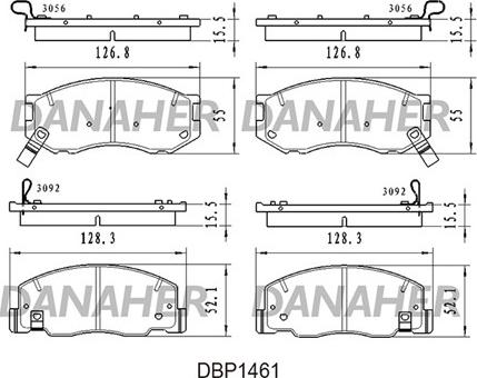 Danaher DBP1461 - Гальмівні колодки, дискові гальма autocars.com.ua