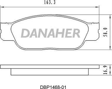 Danaher DBP1468-01 - Гальмівні колодки, дискові гальма autocars.com.ua