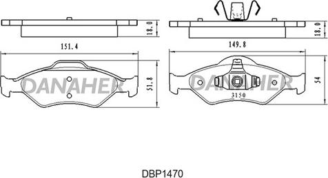 Danaher DBP1470 - Гальмівні колодки, дискові гальма autocars.com.ua