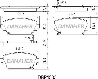 Danaher DBP1503 - Гальмівні колодки, дискові гальма autocars.com.ua