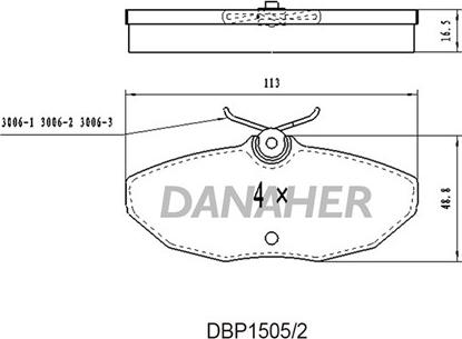 Danaher DBP1505/2 - Гальмівні колодки, дискові гальма autocars.com.ua
