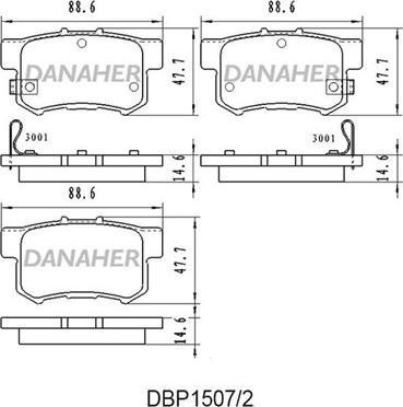 Danaher DBP1507/2 - Гальмівні колодки, дискові гальма autocars.com.ua