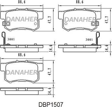 Danaher DBP1507 - Гальмівні колодки, дискові гальма autocars.com.ua
