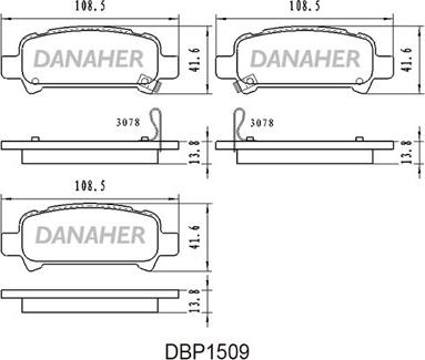 Danaher DBP1509 - Гальмівні колодки, дискові гальма autocars.com.ua