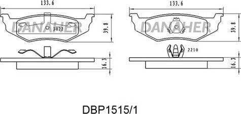 Danaher DBP1515/1 - Гальмівні колодки, дискові гальма autocars.com.ua