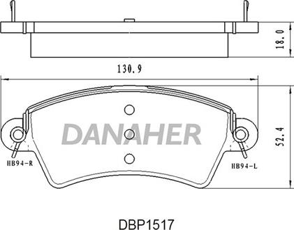 Danaher DBP1517 - Гальмівні колодки, дискові гальма autocars.com.ua