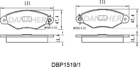 Danaher DBP1519/1 - Гальмівні колодки, дискові гальма autocars.com.ua