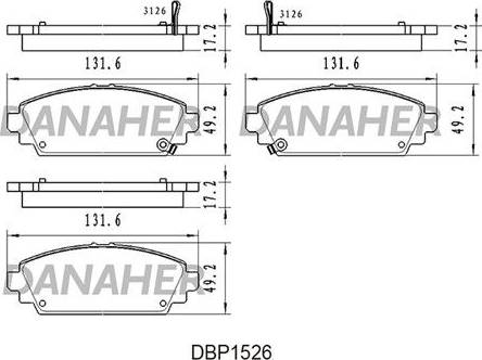 Danaher DBP1526 - Гальмівні колодки, дискові гальма autocars.com.ua