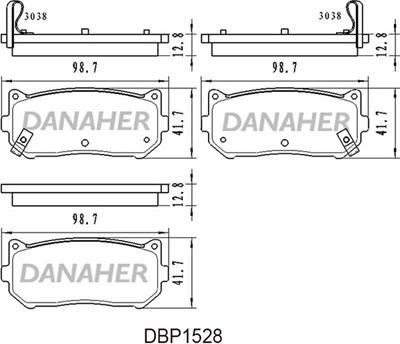 Danaher DBP1528 - Гальмівні колодки, дискові гальма autocars.com.ua